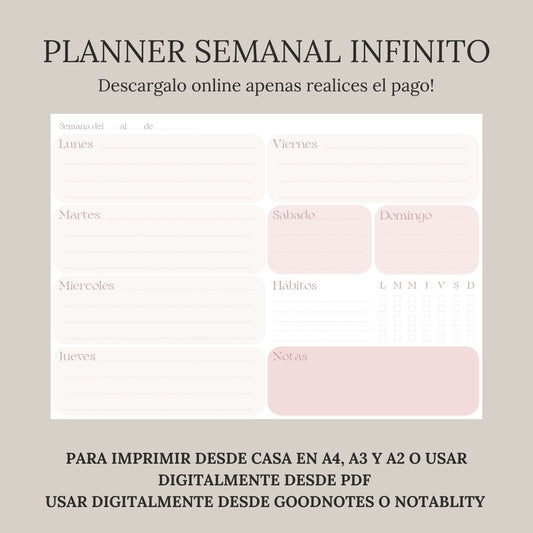 Planner Semanal- Plan rose