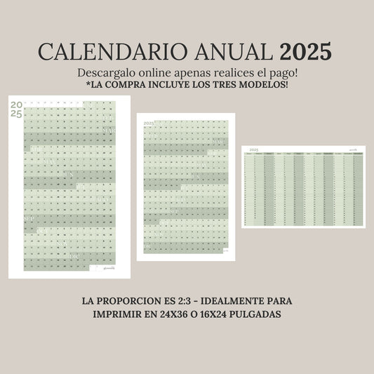 Evergreen - Calendario Anual 2025